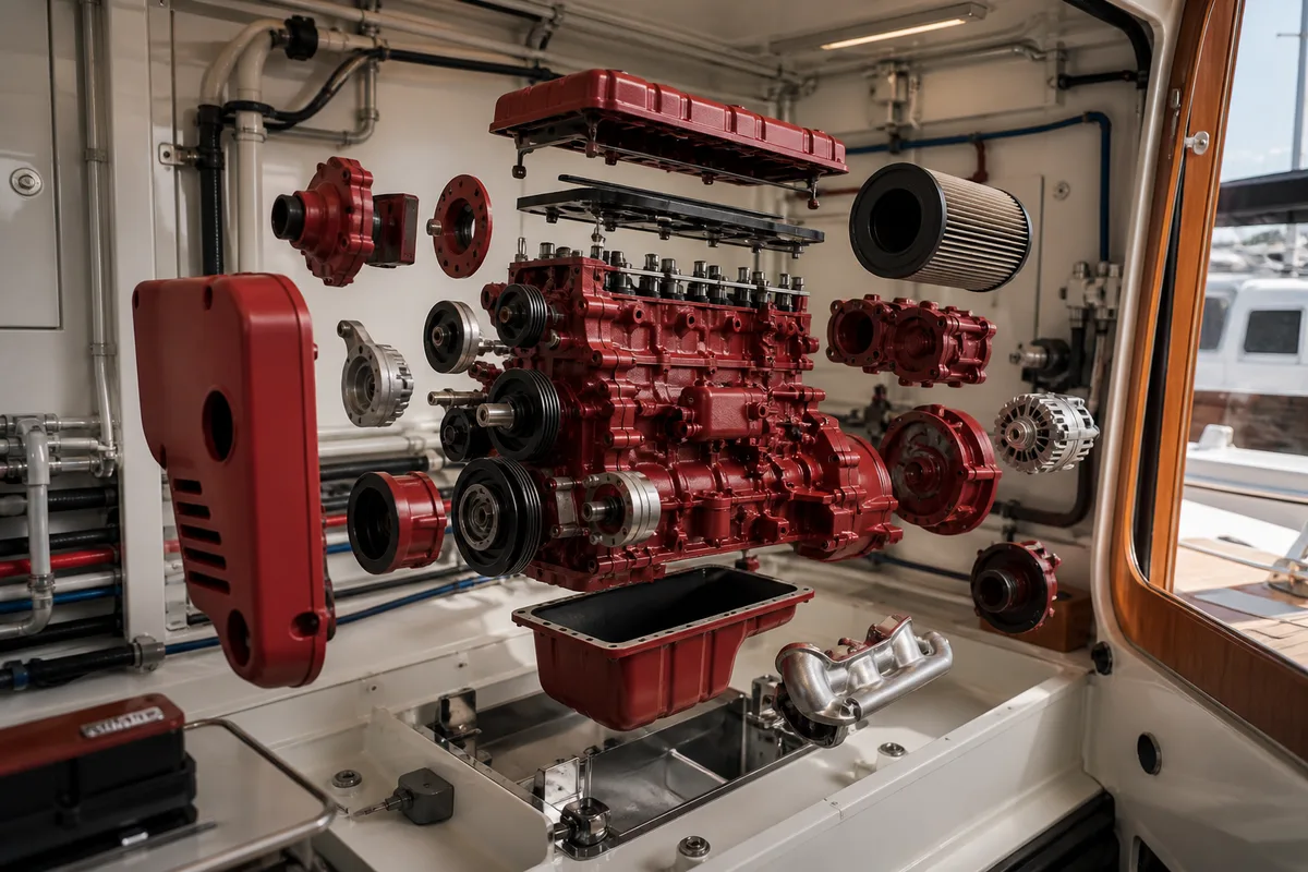 Lire une vue éclatée de moteur marin sans se perdre